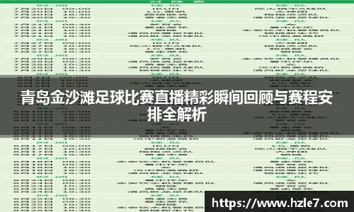 青岛金沙滩足球比赛直播精彩瞬间回顾与赛程安排全解析